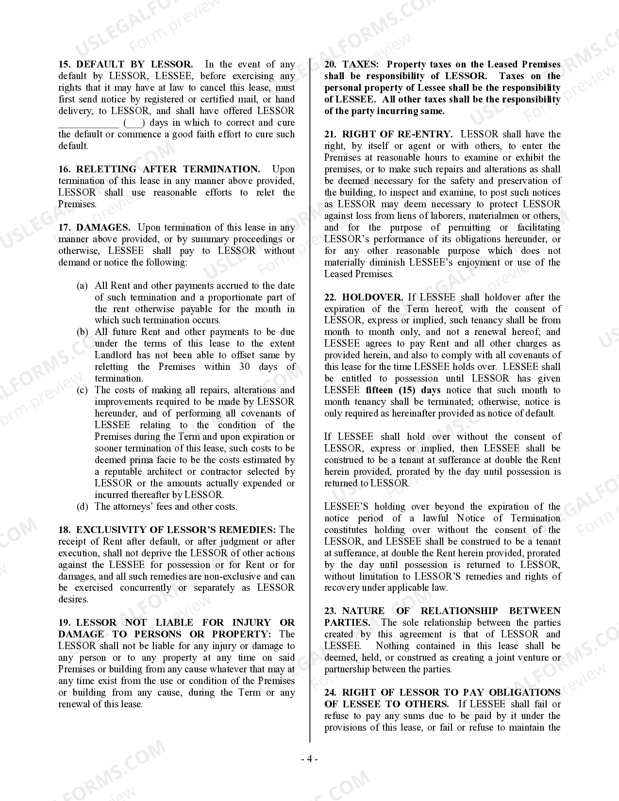 Preview Commercial Building or Space Lease