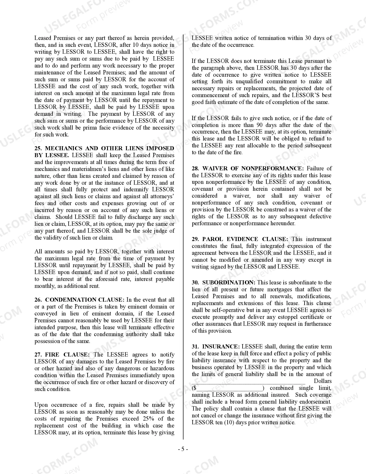 Preview Commercial Building or Space Lease