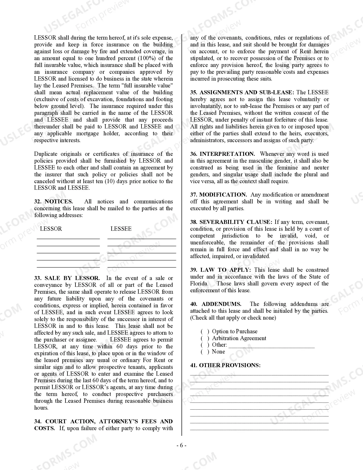 Preview Commercial Building or Space Lease