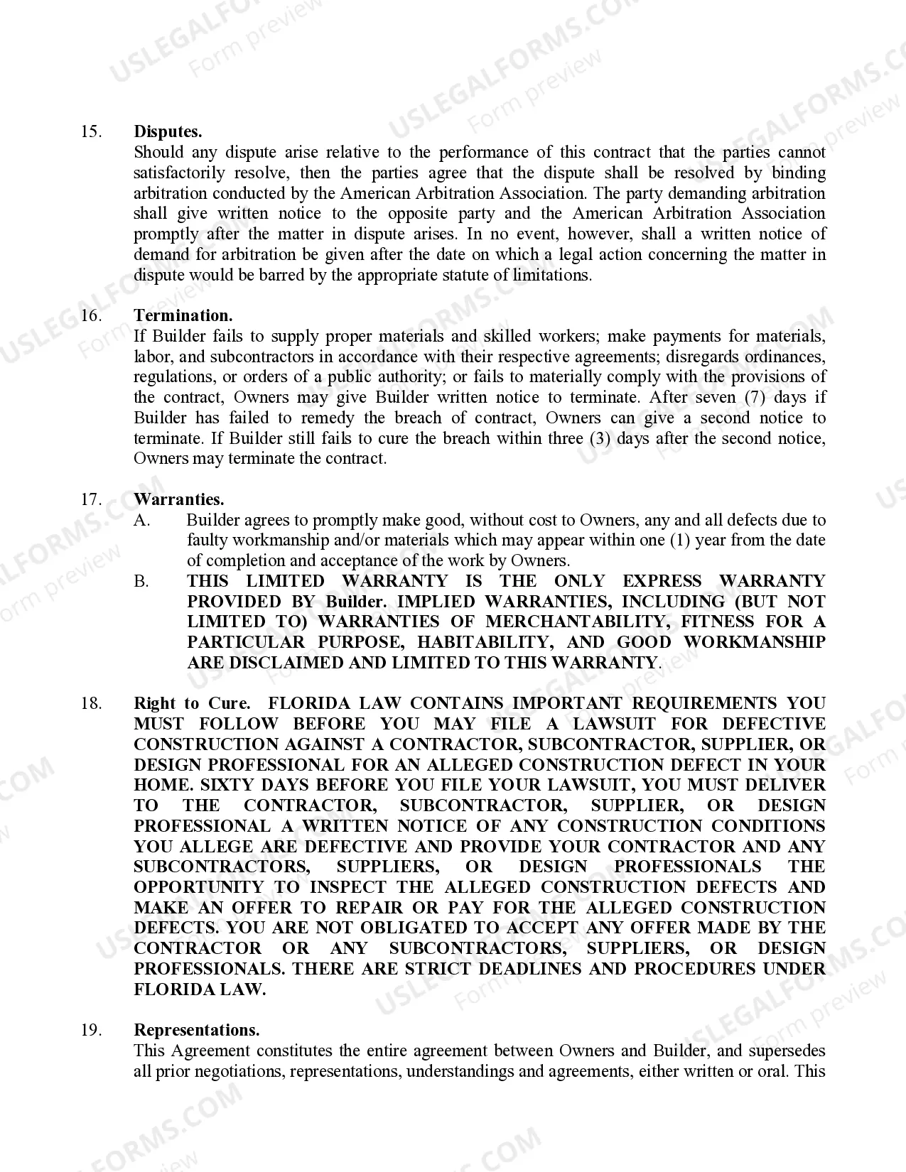 Preview Residential Subcontractor Agreement - Single-Family Residence