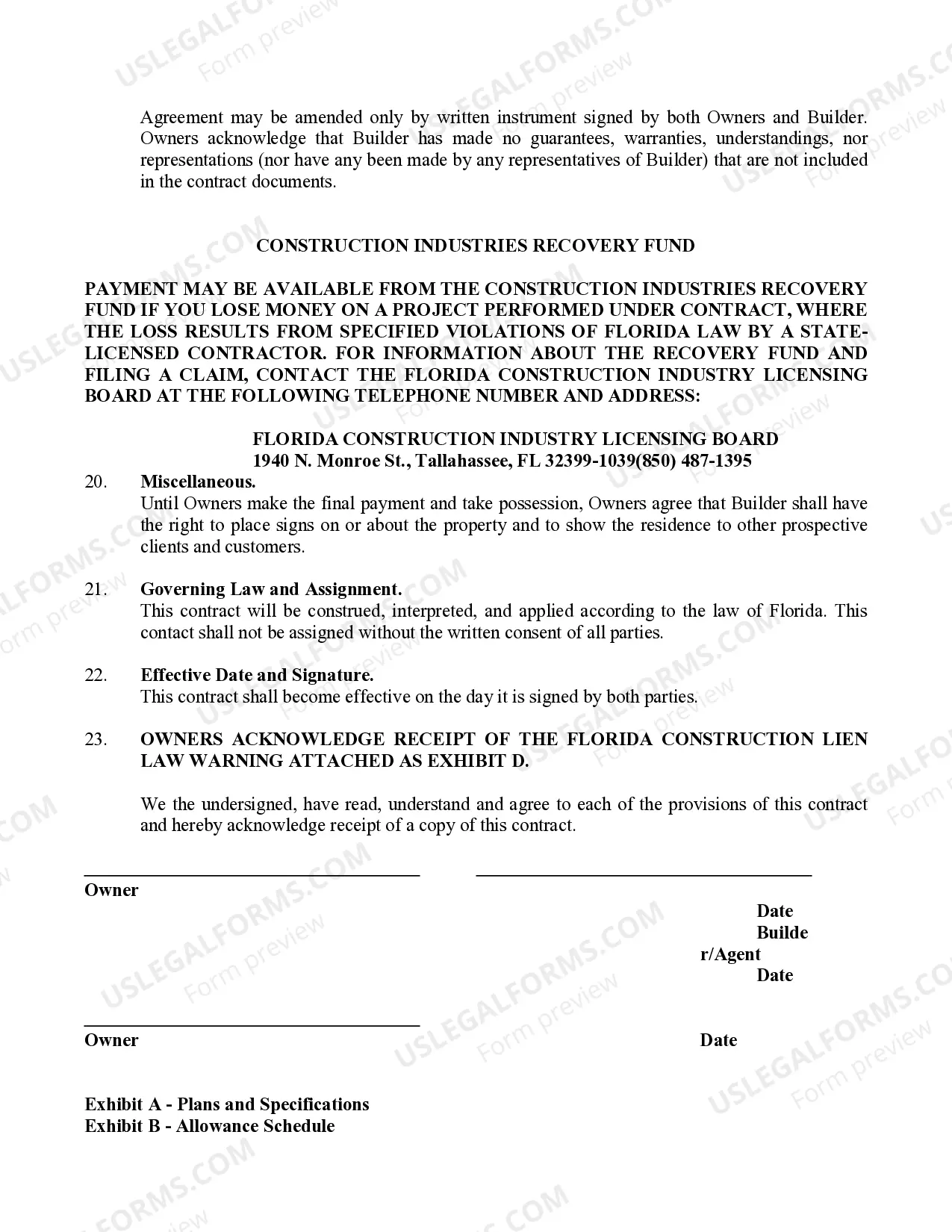 Preview Residential Subcontractor Agreement - Single-Family Residence