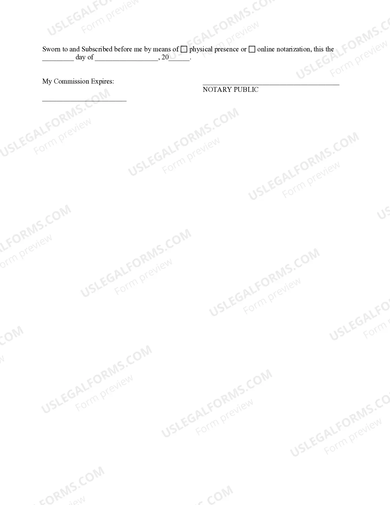 Preview Name Affidavit of Seller