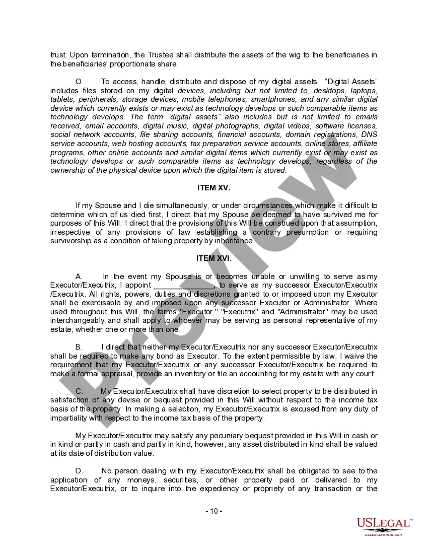 Preview Complex Will with Credit Shelter Marital Trust for Large Estates