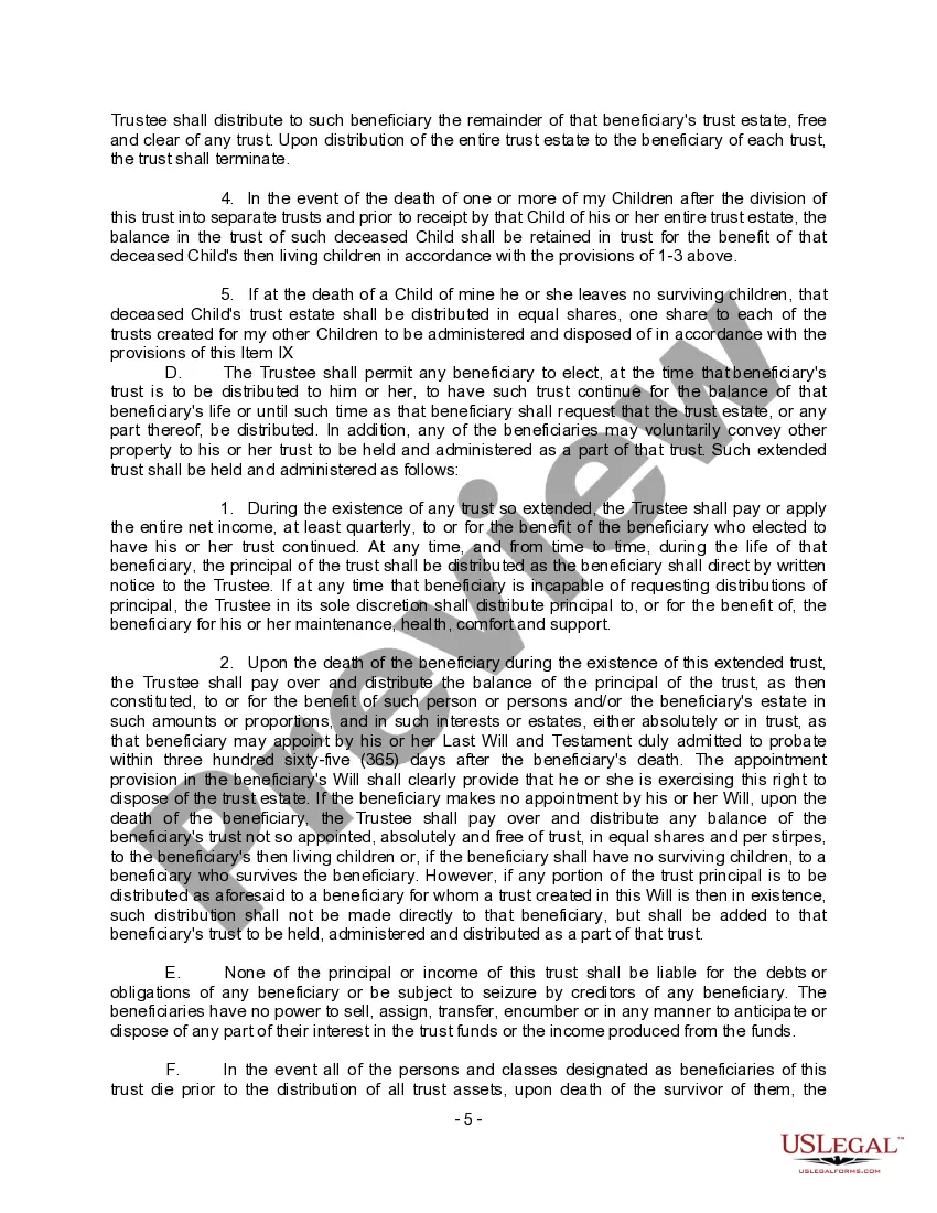 Preview Complex Will with Credit Shelter Marital Trust for Large Estates