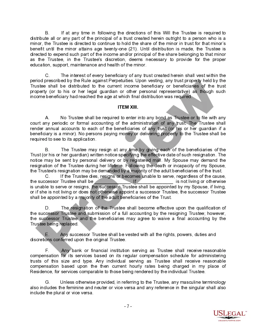 Preview Complex Will with Credit Shelter Marital Trust for Large Estates