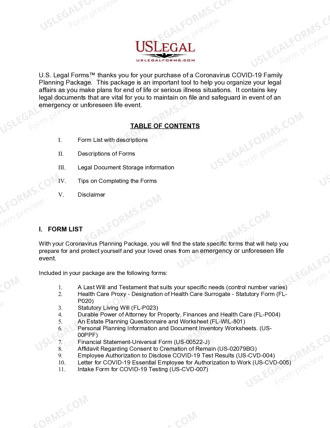 Preview Florida Coronavirus COVID-19 Family Planning Package