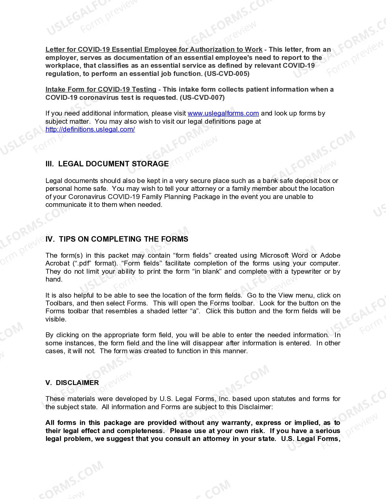 Preview Florida Coronavirus COVID-19 Family Planning Package