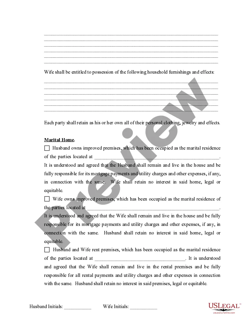 Preview Marital Legal Separation and Property Settlement Agreement Minor Children no Joint Property or Debts effective Immediately