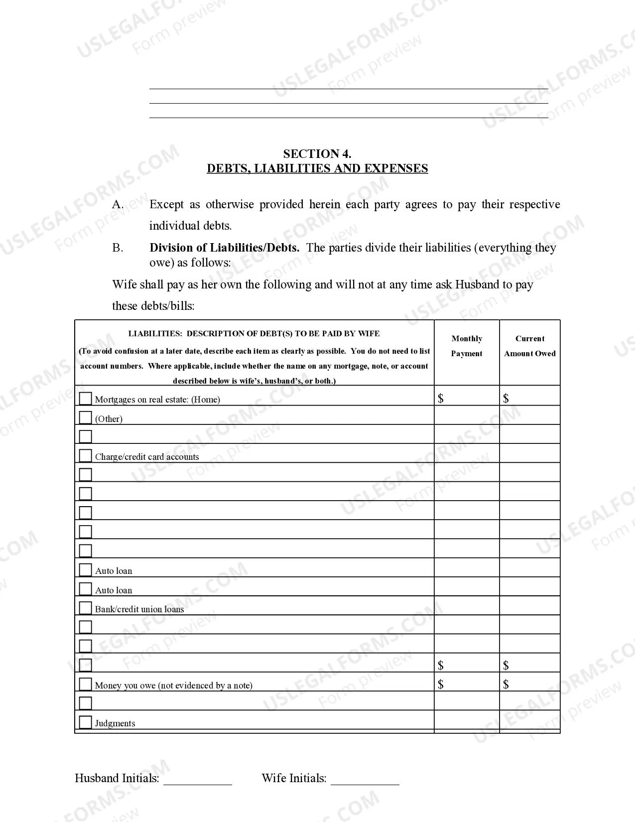 Preview Marital Legal Separation and Property Settlement Agreement Minor Children Parties May Have Joint Property or Debts Effective Immediately