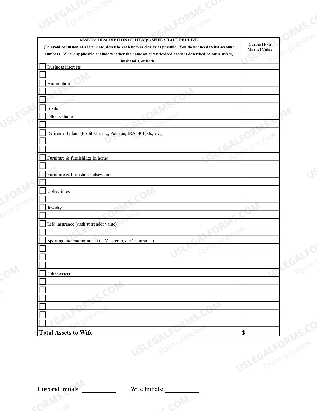 Preview Marital Legal Separation and Property Settlement Agreement no Children parties may have Joint Property or Debts where Divorce Action Filed