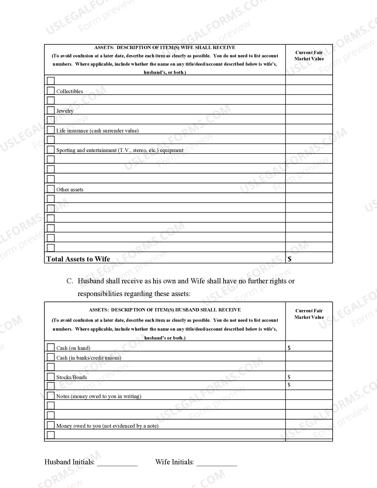Preview Marital Legal Separation and Property Settlement Agreement no Children parties may have Joint Property or Debts Effective Immediately