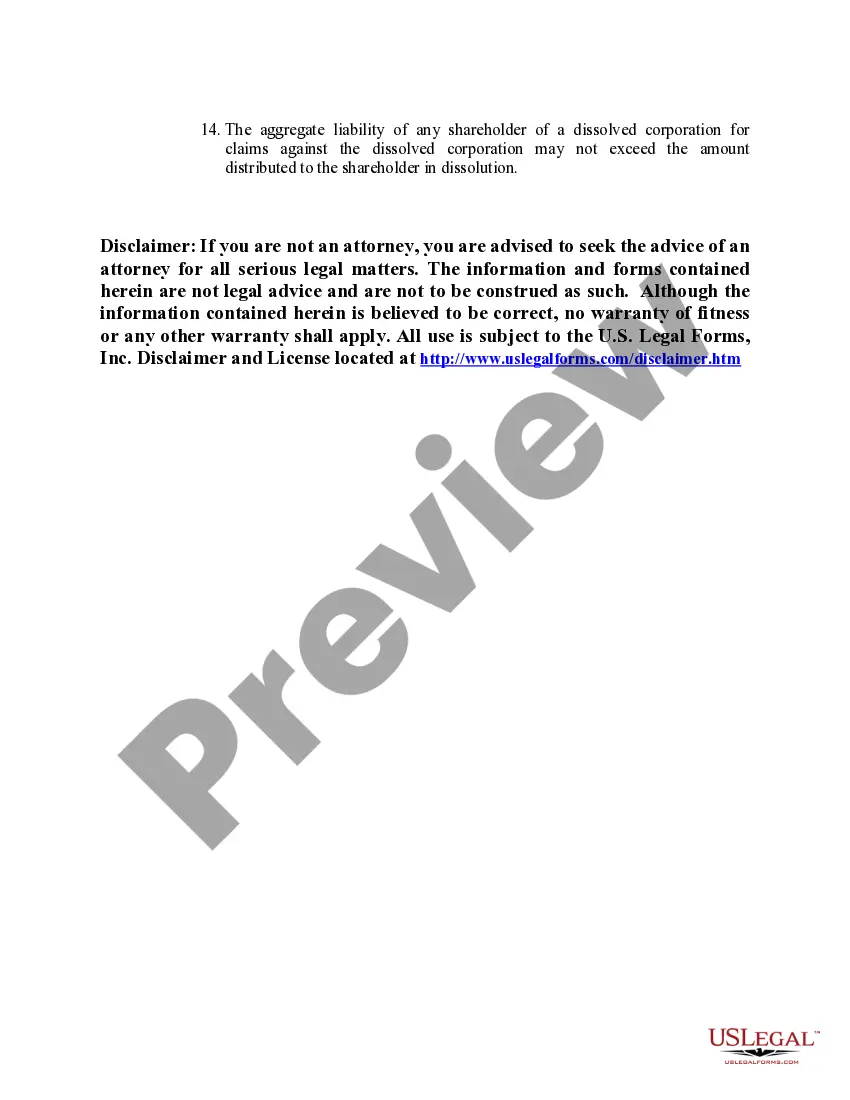 Preview Florida Dissolution Package to Dissolve Corporation