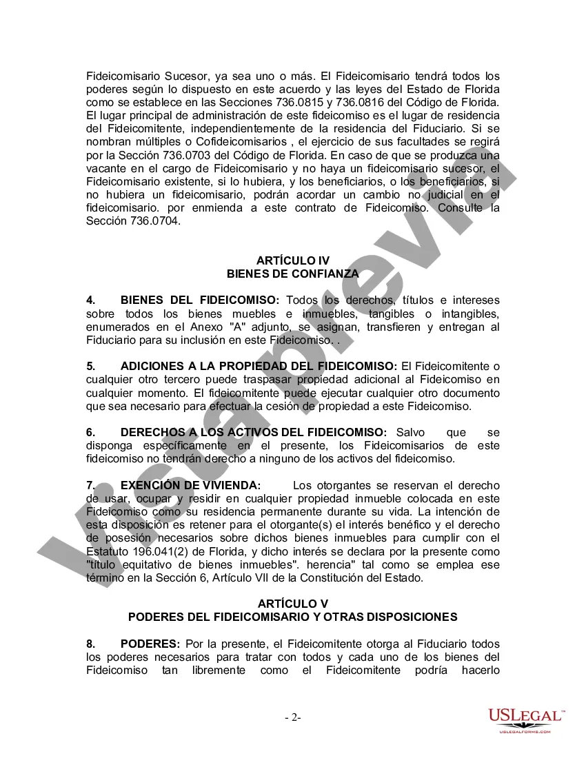 Preview Fideicomiso en vida para esposo y esposa sin hijos