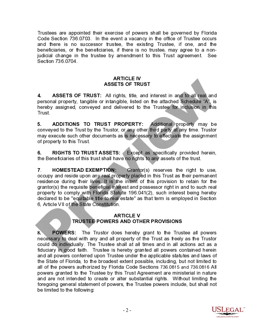 Preview Living Trust for individual, Who is Single, Divorced or Widow or Widower with Children