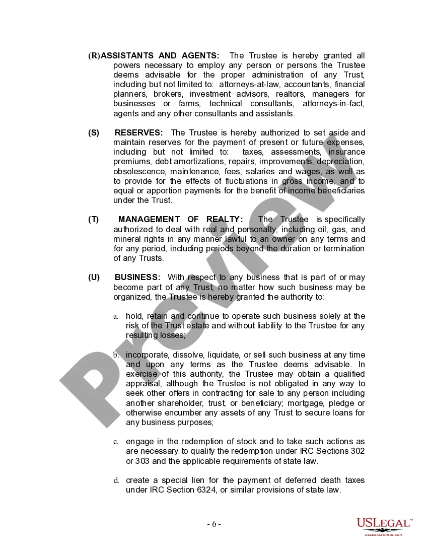 Preview Living Trust for Husband and Wife with One Child