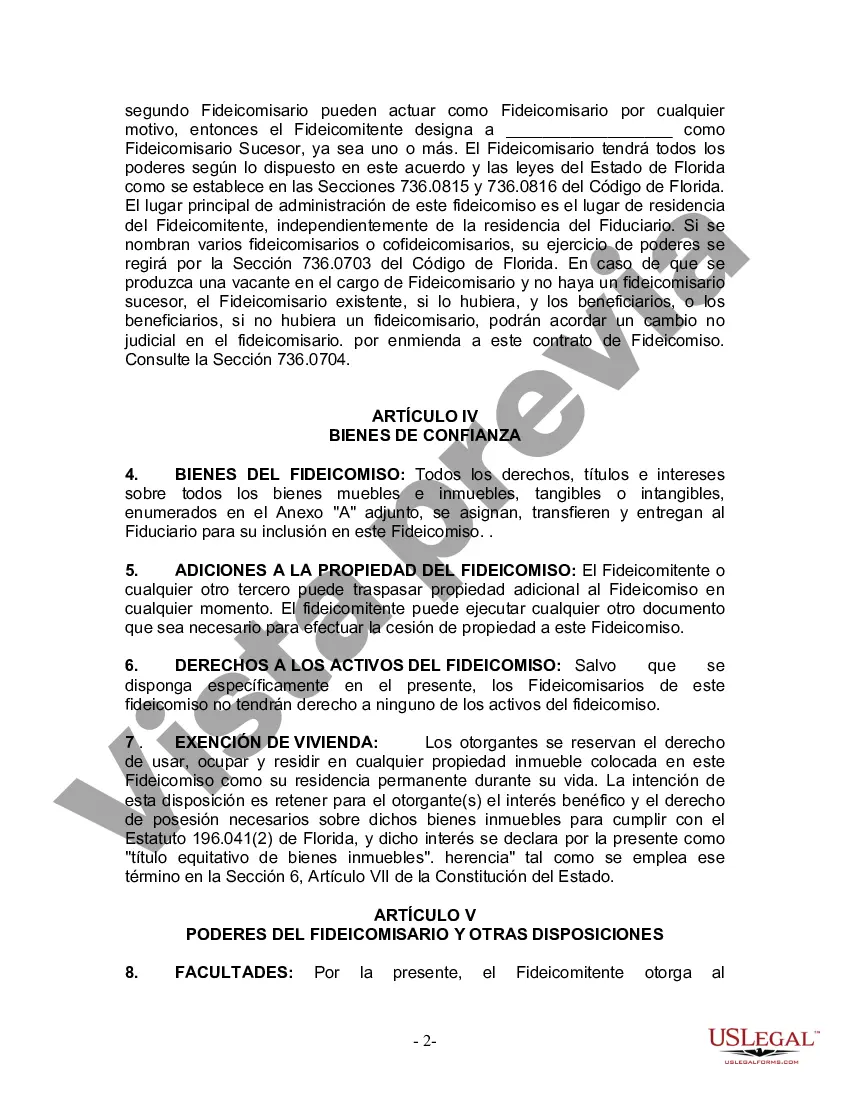 Preview Fideicomiso en vida para esposo y esposa con hijos menores o adultos