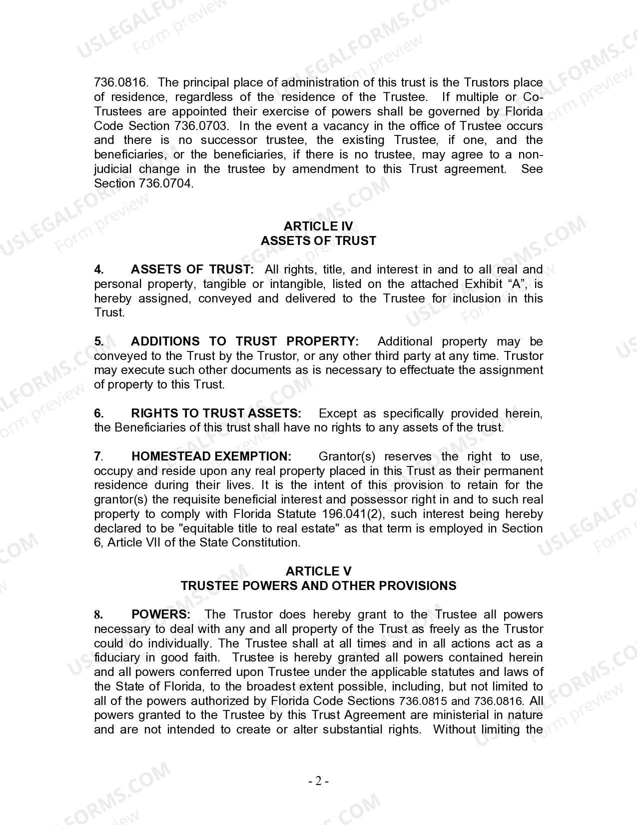 Preview Living Trust for Husband and Wife with Minor and or Adult Children