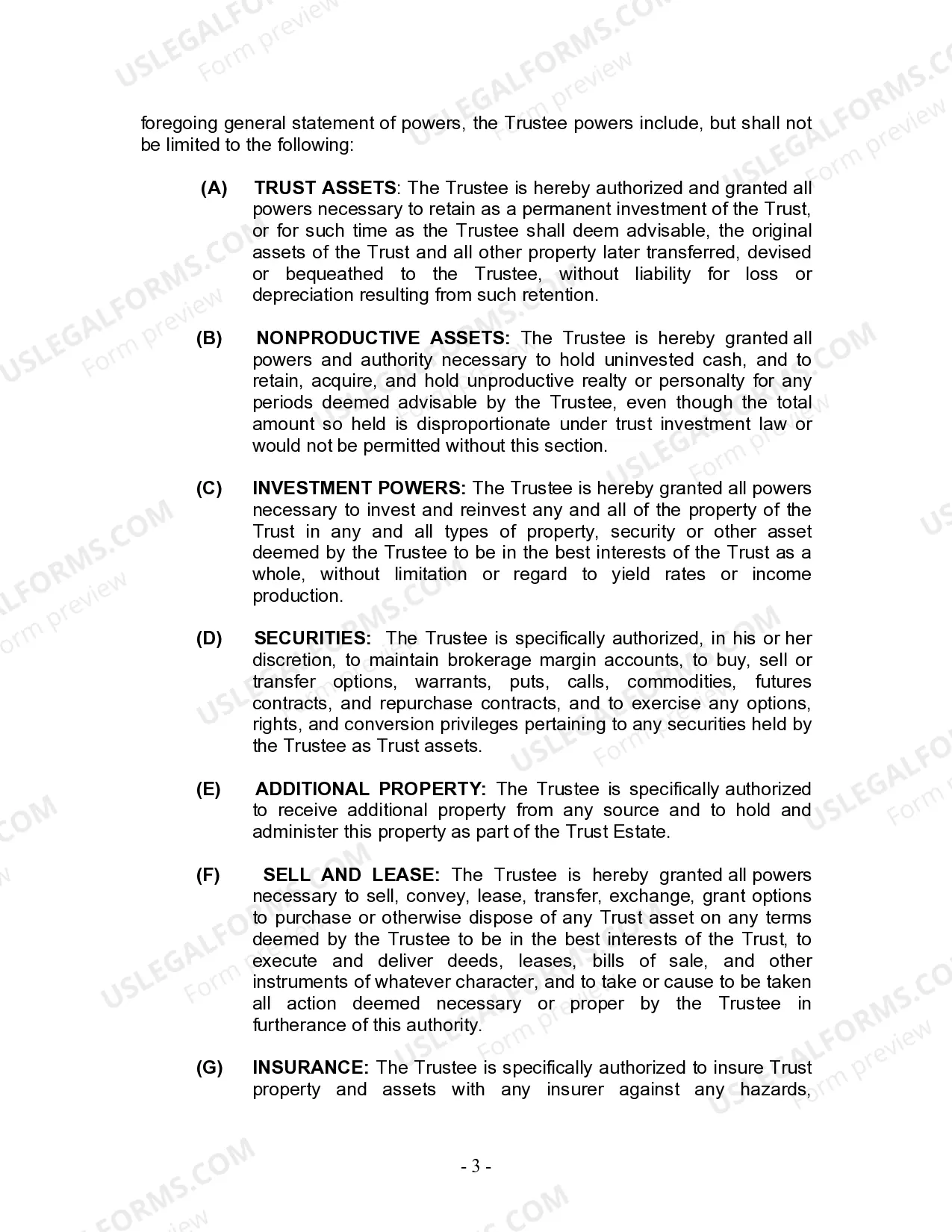 Preview Living Trust for Husband and Wife with Minor and or Adult Children