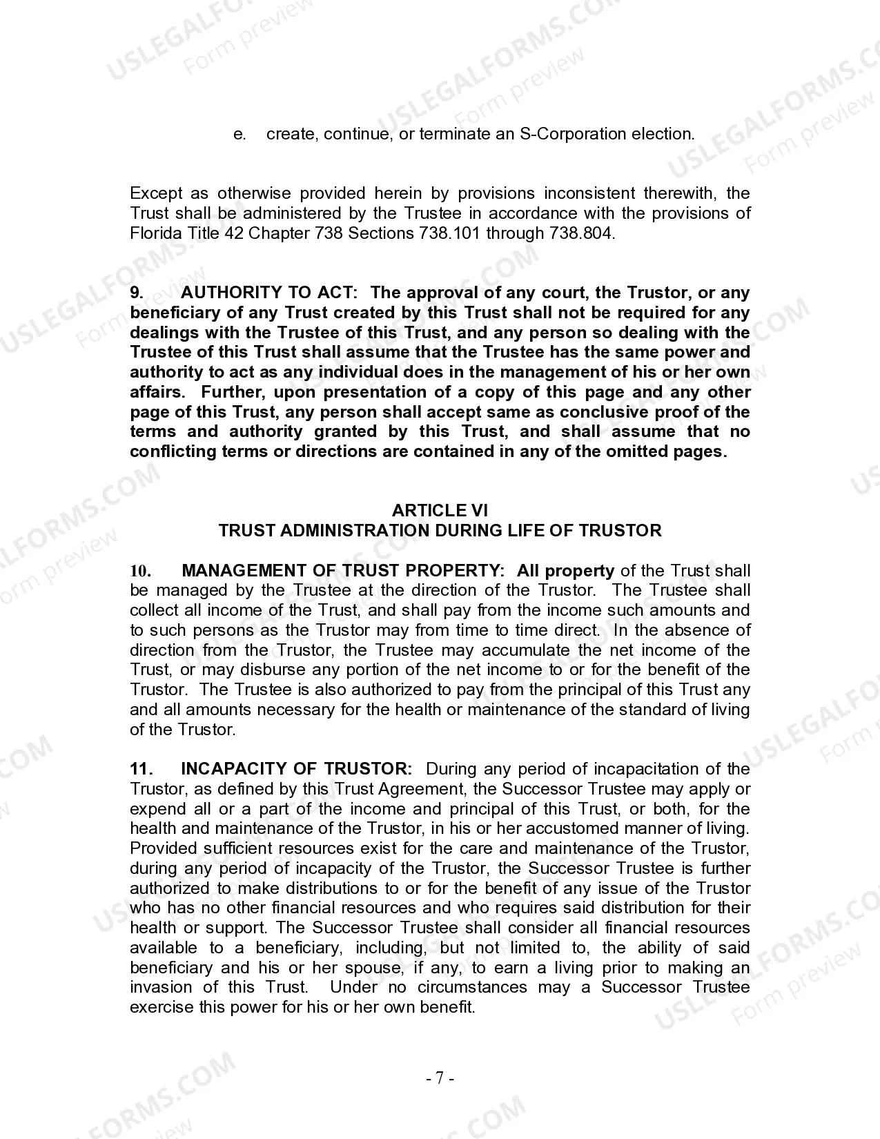 Preview Living Trust for Husband and Wife with Minor and or Adult Children