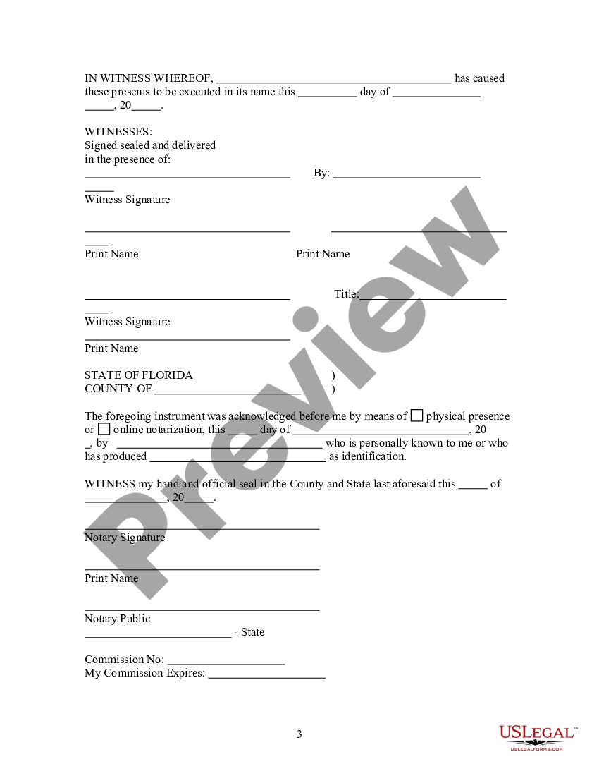 Hialeah Florida Easement and Easement Deed for Sewer Lines | US Legal Forms