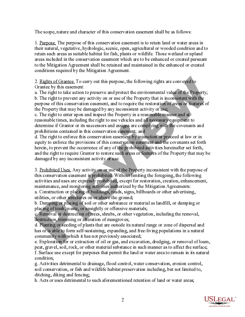 Get Deed of Conservation Easement as part of a mitigation agreement Preview Deed of Conservation Easement as part of a mitigation agreement