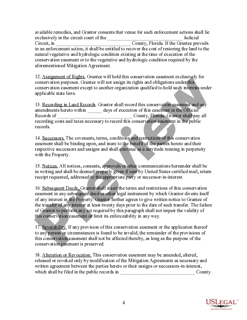 Get Deed of Conservation Easement as part of a mitigation agreement Preview Deed of Conservation Easement as part of a mitigation agreement