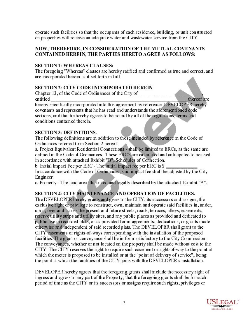 Preview Water and Wastewater Agreement