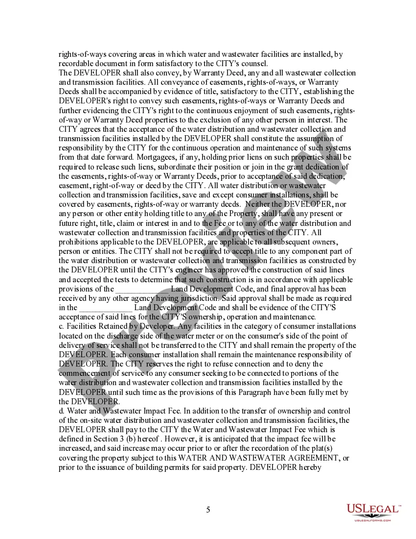 Preview Water and Wastewater Agreement