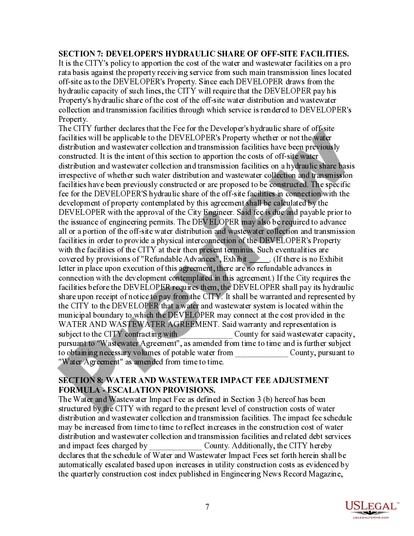 Preview Water and Wastewater Agreement