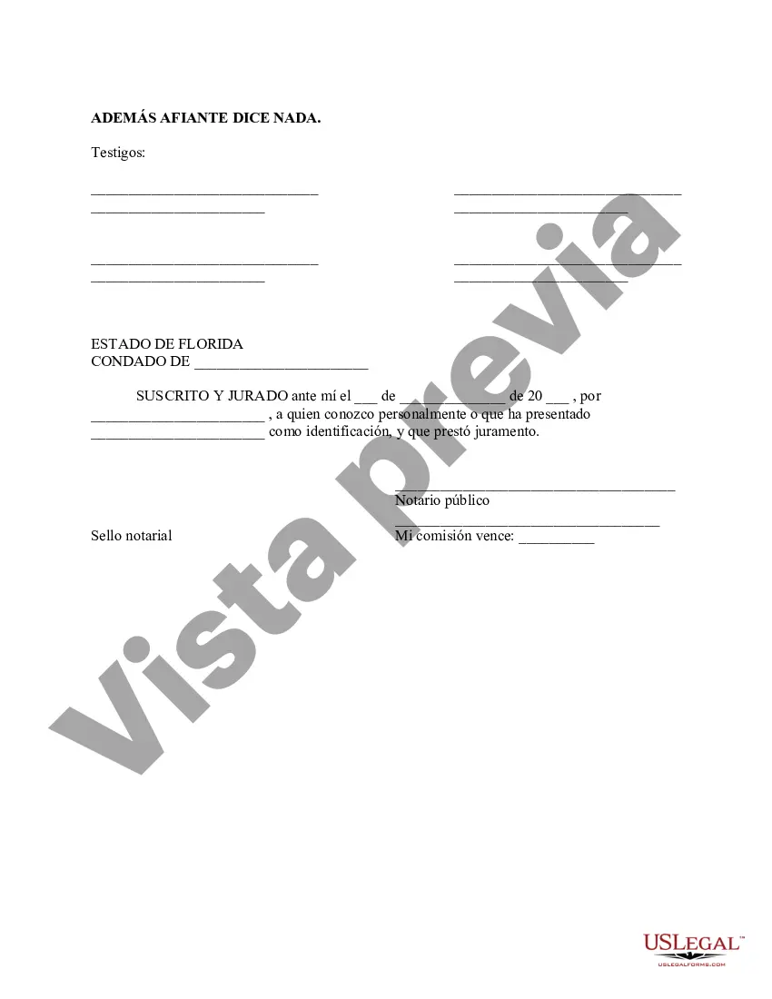 Preview Declaración jurada del fideicomisario