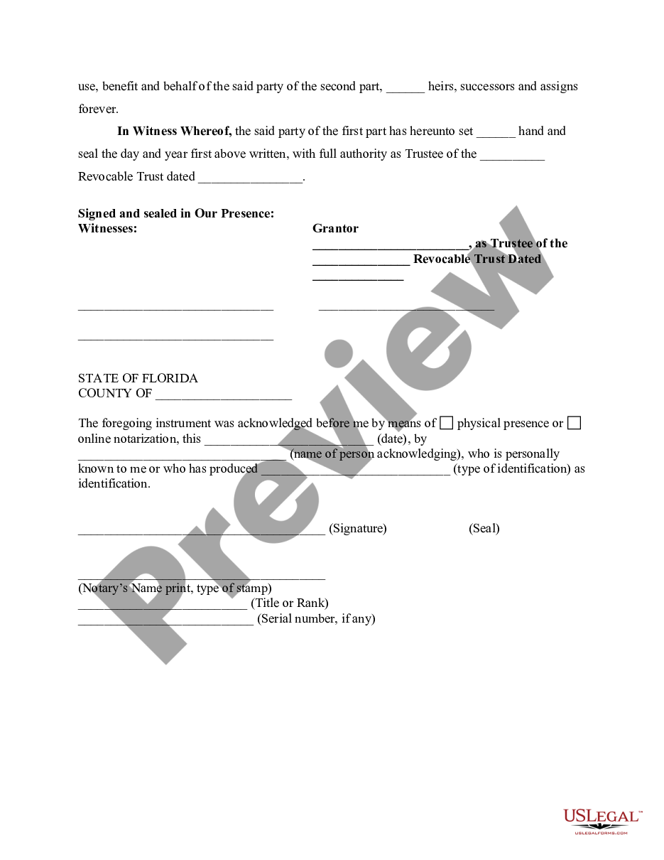 form Quitclaim Deed for Trustee to Beneficiary preview