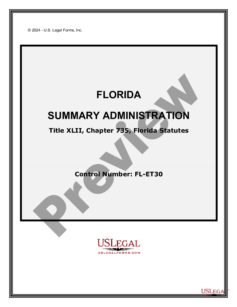 page 0 Summary Administration Package - Small Estates - Under 75,000 preview