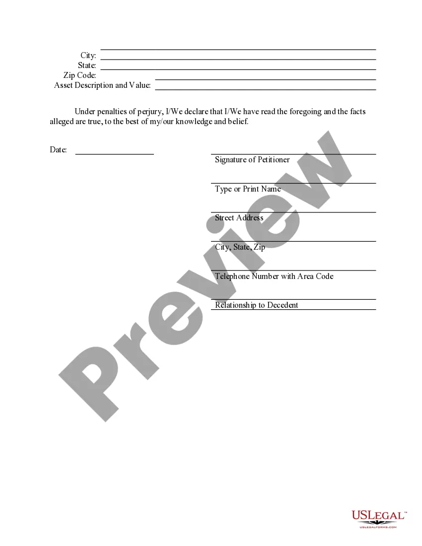 Preview Disposition Without Administration - Small Estates - Personal Only