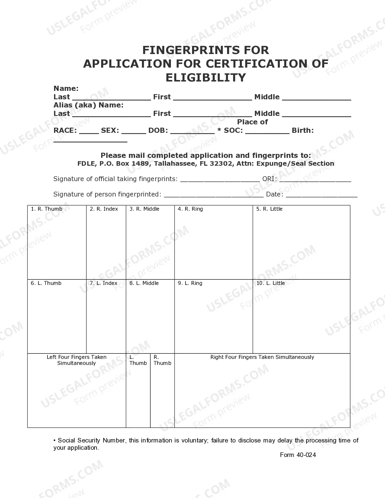 Preview Florida Expungement Instructions