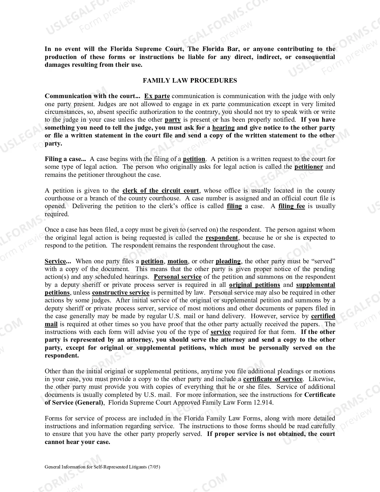 Preview General Information for Self-Represented Litigants