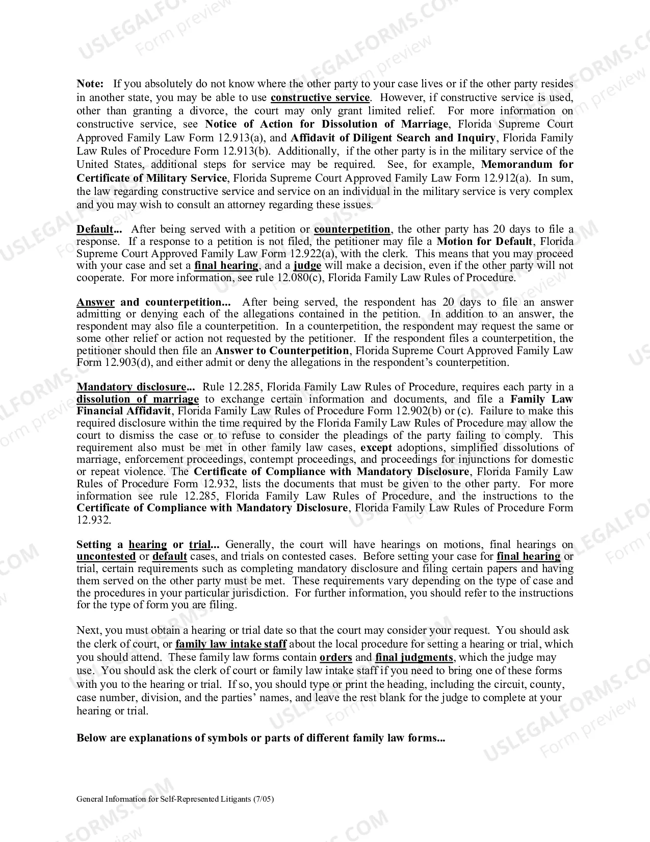 Preview General Information for Self-Represented Litigants
