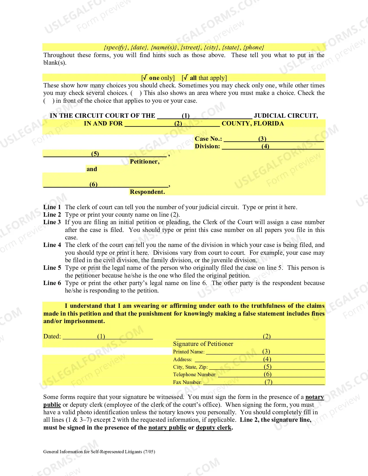 Preview General Information for Self-Represented Litigants