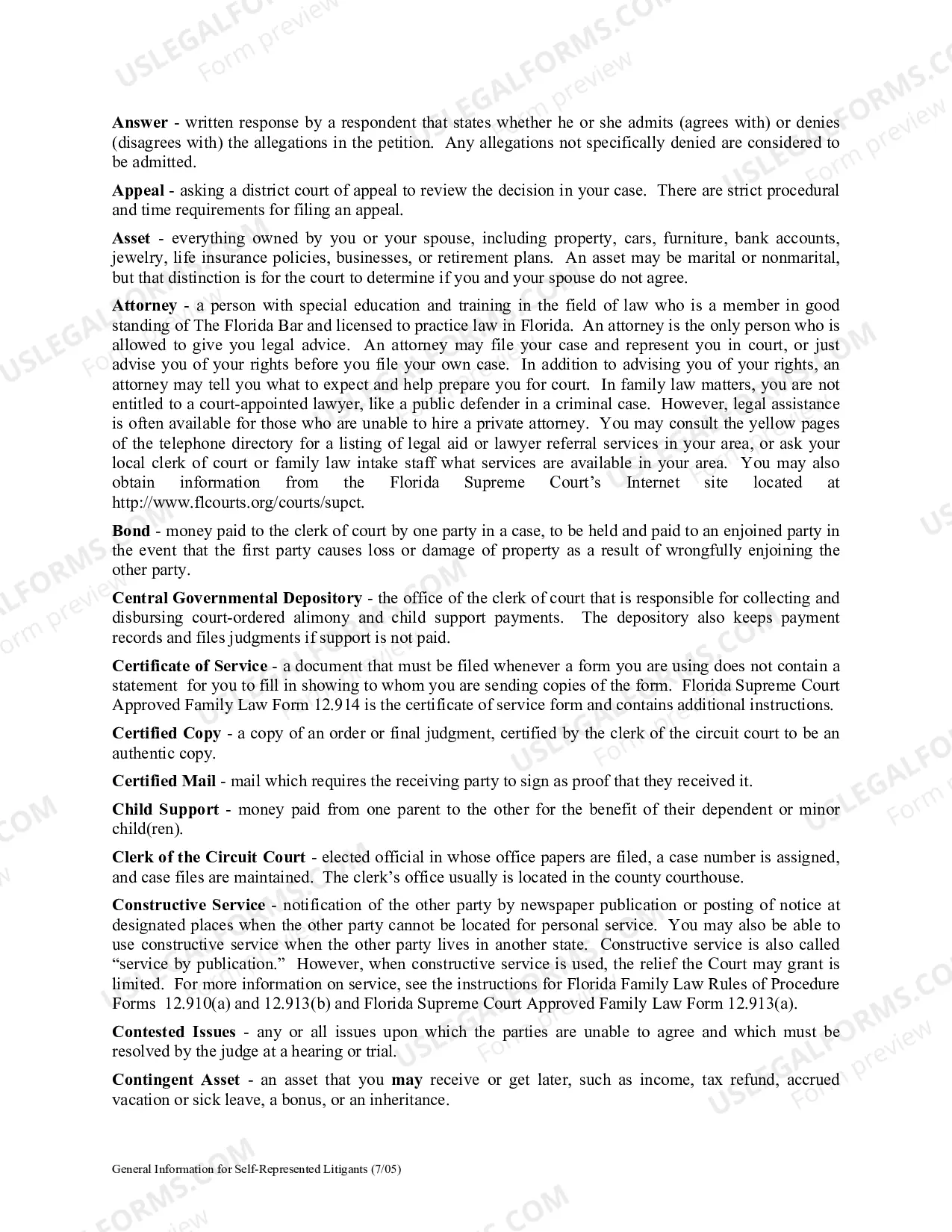 Preview General Information for Self-Represented Litigants