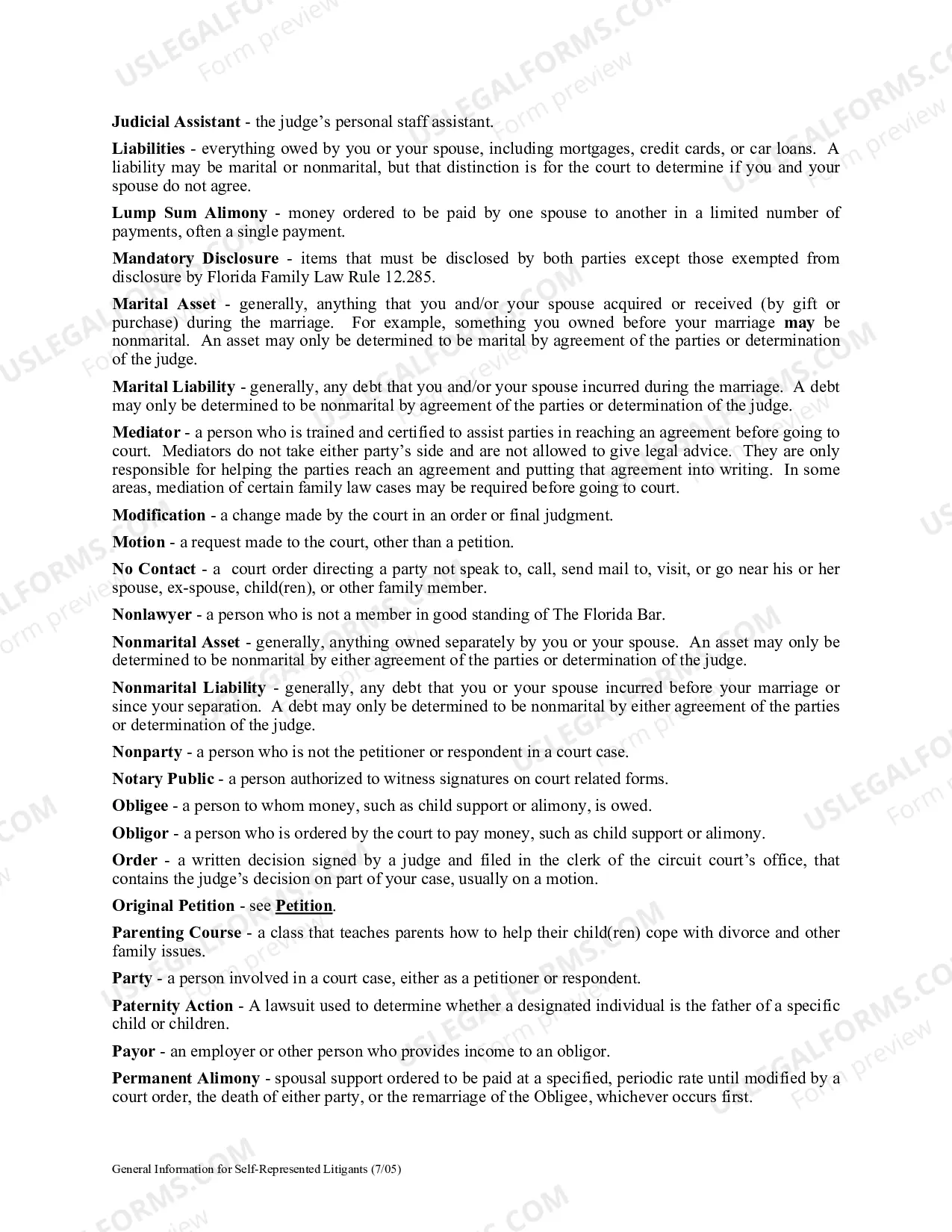 Preview General Information for Self-Represented Litigants