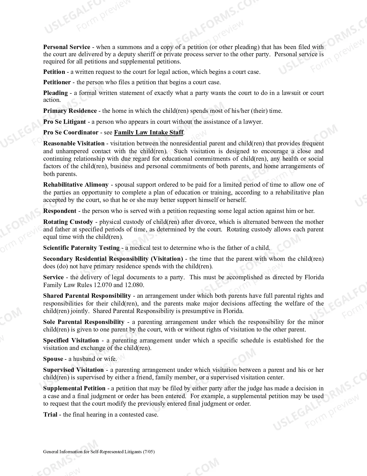 Preview General Information for Self-Represented Litigants