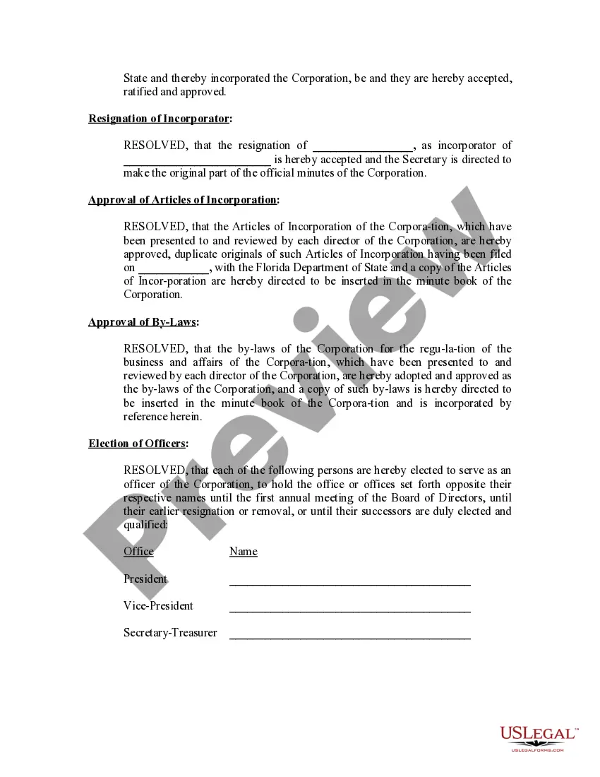 Preview Minutes for Organizational Meeting