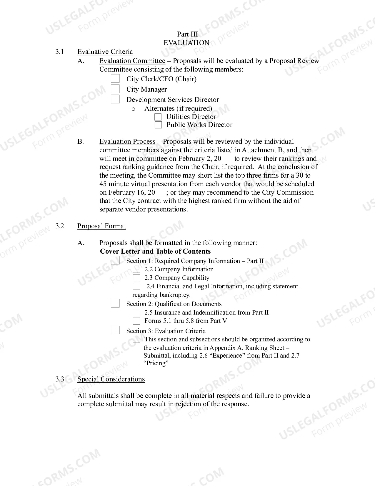 Preview Request for Proposal for Real Estate Master Plan