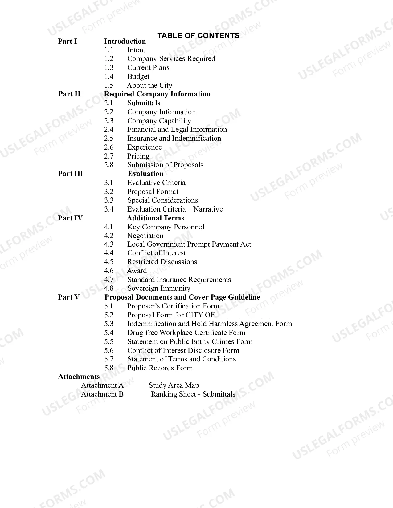 Preview Request for Proposal for Real Estate Master Plan