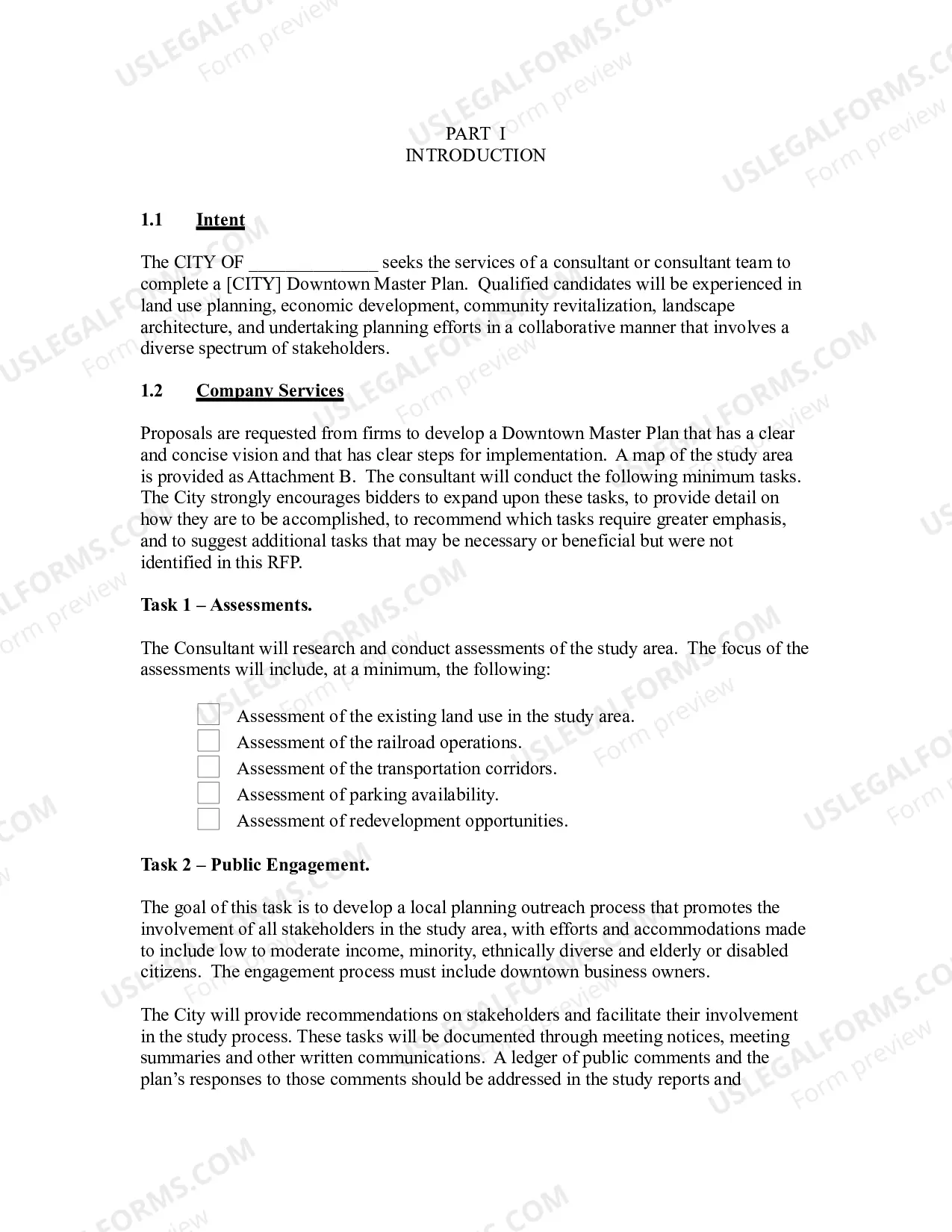Preview Request for Proposal for Real Estate Master Plan