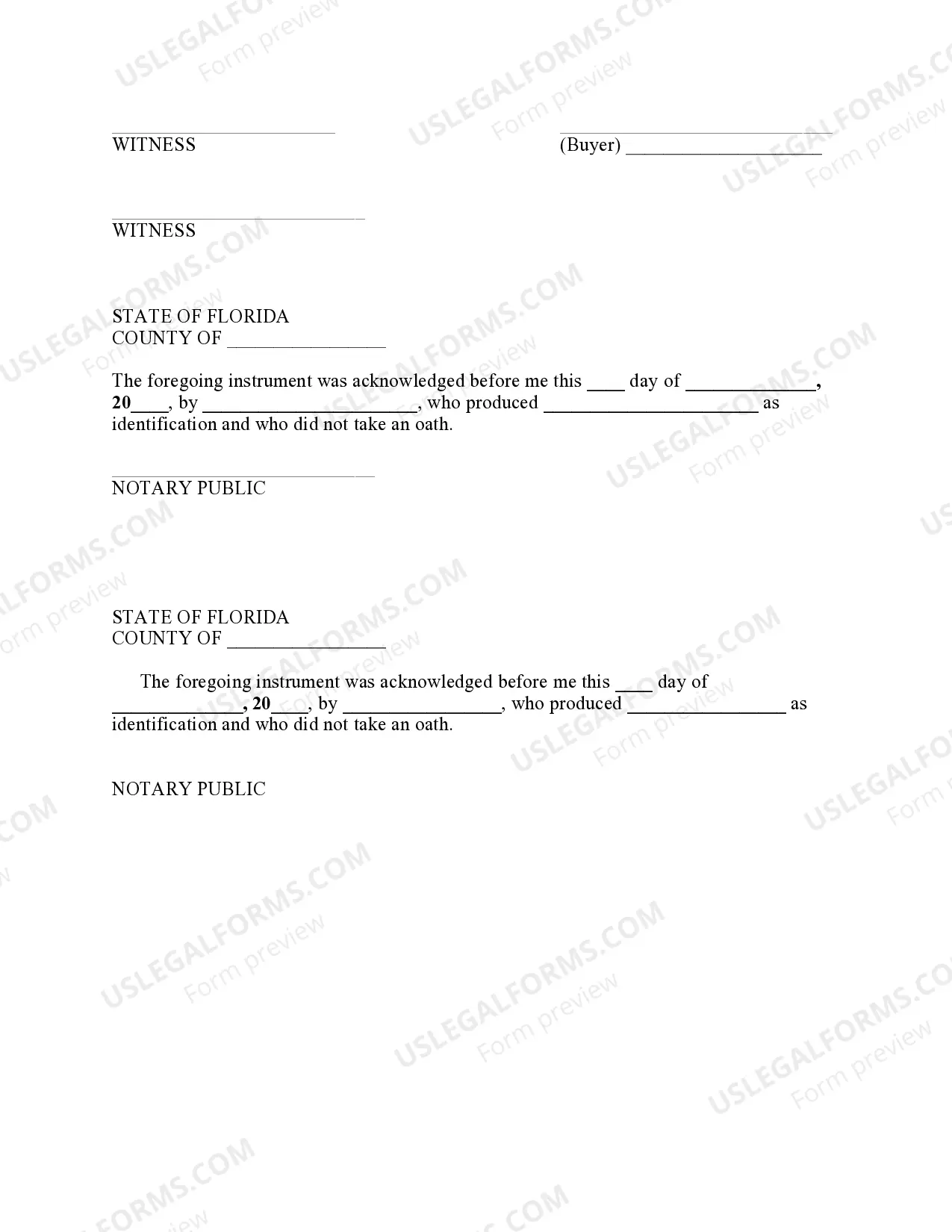 Preview Agreement to Sell Property