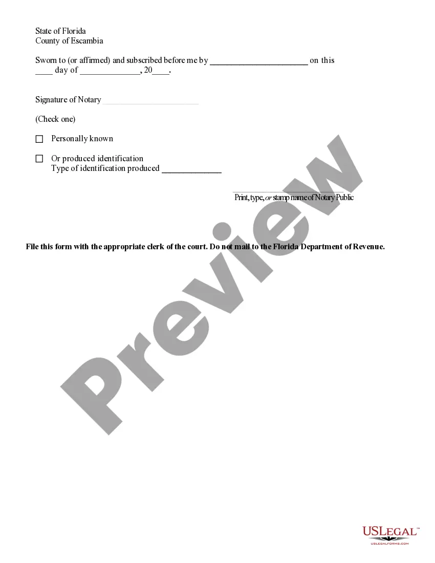 Preview Affidavit of No Florida Estate Tax Due