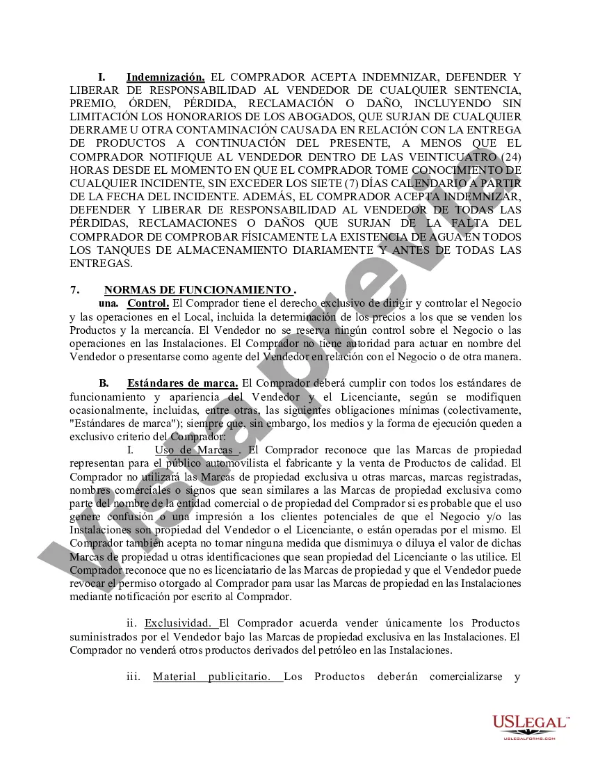 Preview Acuerdo de venta de combustible/Acuerdo de marca