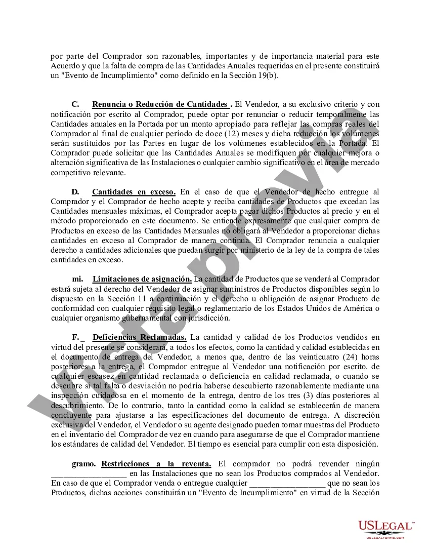 Preview Acuerdo de venta de combustible/Acuerdo de marca