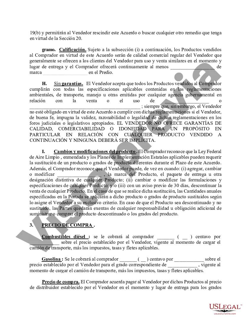 Preview Acuerdo de venta de combustible/Acuerdo de marca