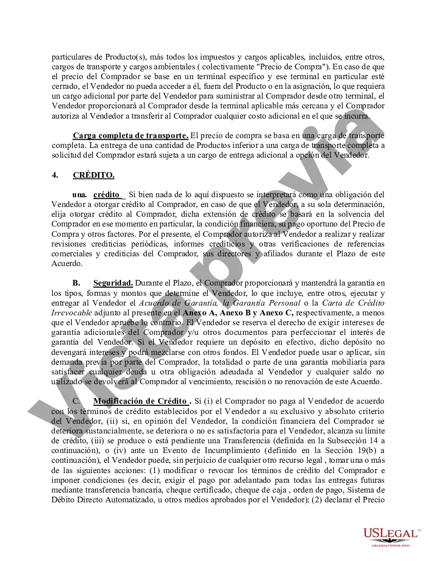 Preview Acuerdo de venta de combustible/Acuerdo de marca